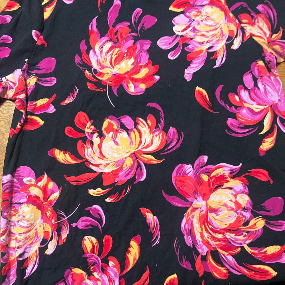 Isaac Mizrahi Pink Floral 3/4 Sleeve Blouse